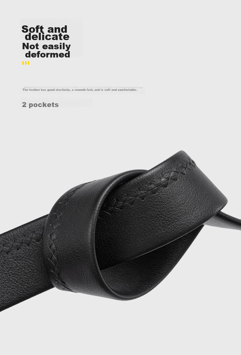 Aokang Belt without Buckle, Men's Top-Grain Leather Strap with Automatic Buckle, Waist Belt, Birthday Gift for Husband 7