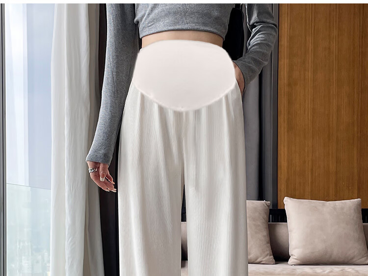 JOYNCLEON Maternity Pants Spring Summer Petite Casual Wide-Leg Leggings Outerwear Pants Beige 2XL Jyk86701 22