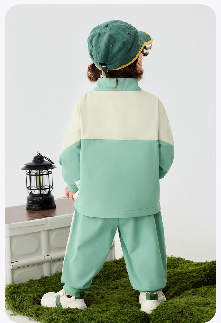 Minibala Children's Long Sleeve Set, Trendy Color-Block Top And Pants Two-Piece Suit, Spring New Arrival 6