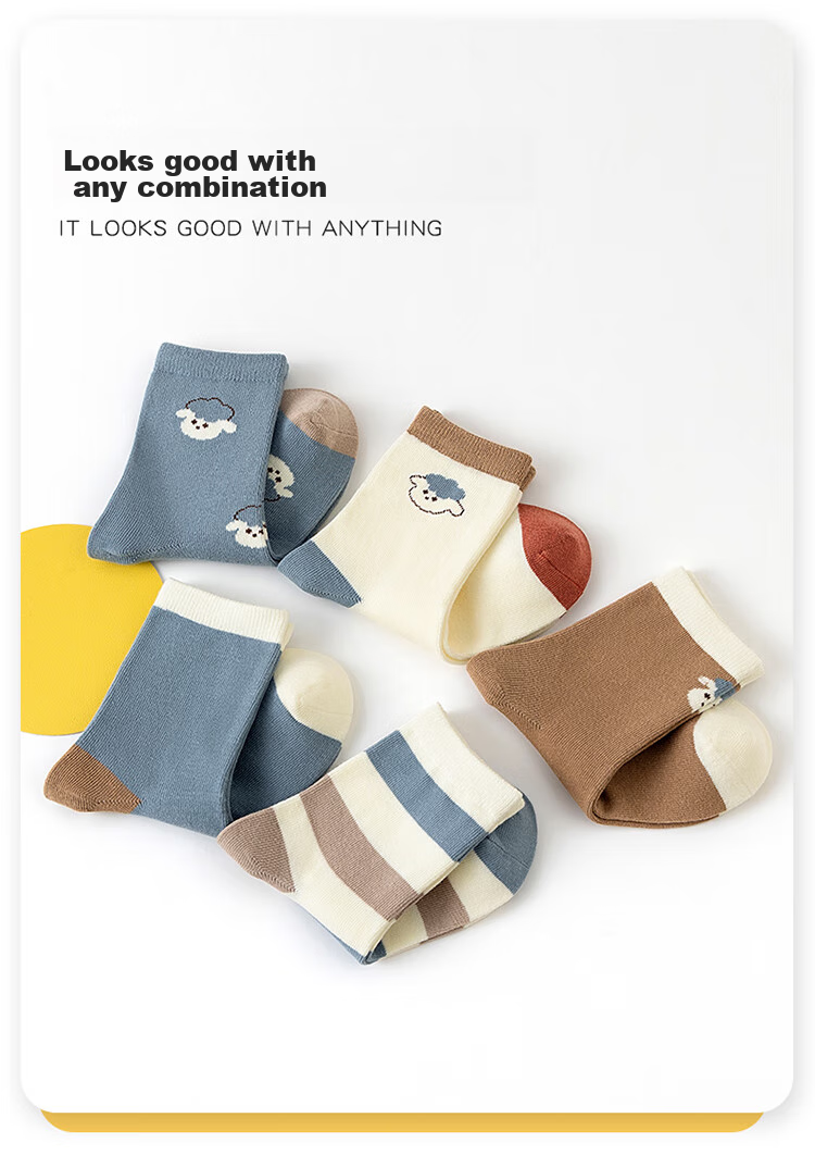 MiiOW Boys' Socks, Spring And Autumn Cotton Mid-Calf Socks, Children's Cartoon Versatile Cotton Socks for Students, Mixed Colors, Size M 15