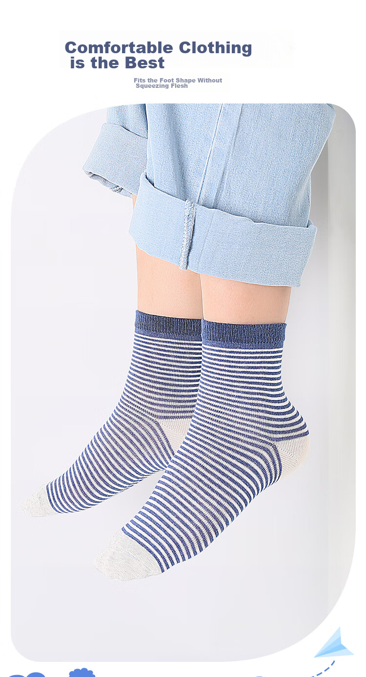 Langsha Kids Socks Boys Combed Cotton Antibacterial Odor-Resistant Girls Summer Autumn Thin Mesh Breathable Seamless No-Show Socks 5