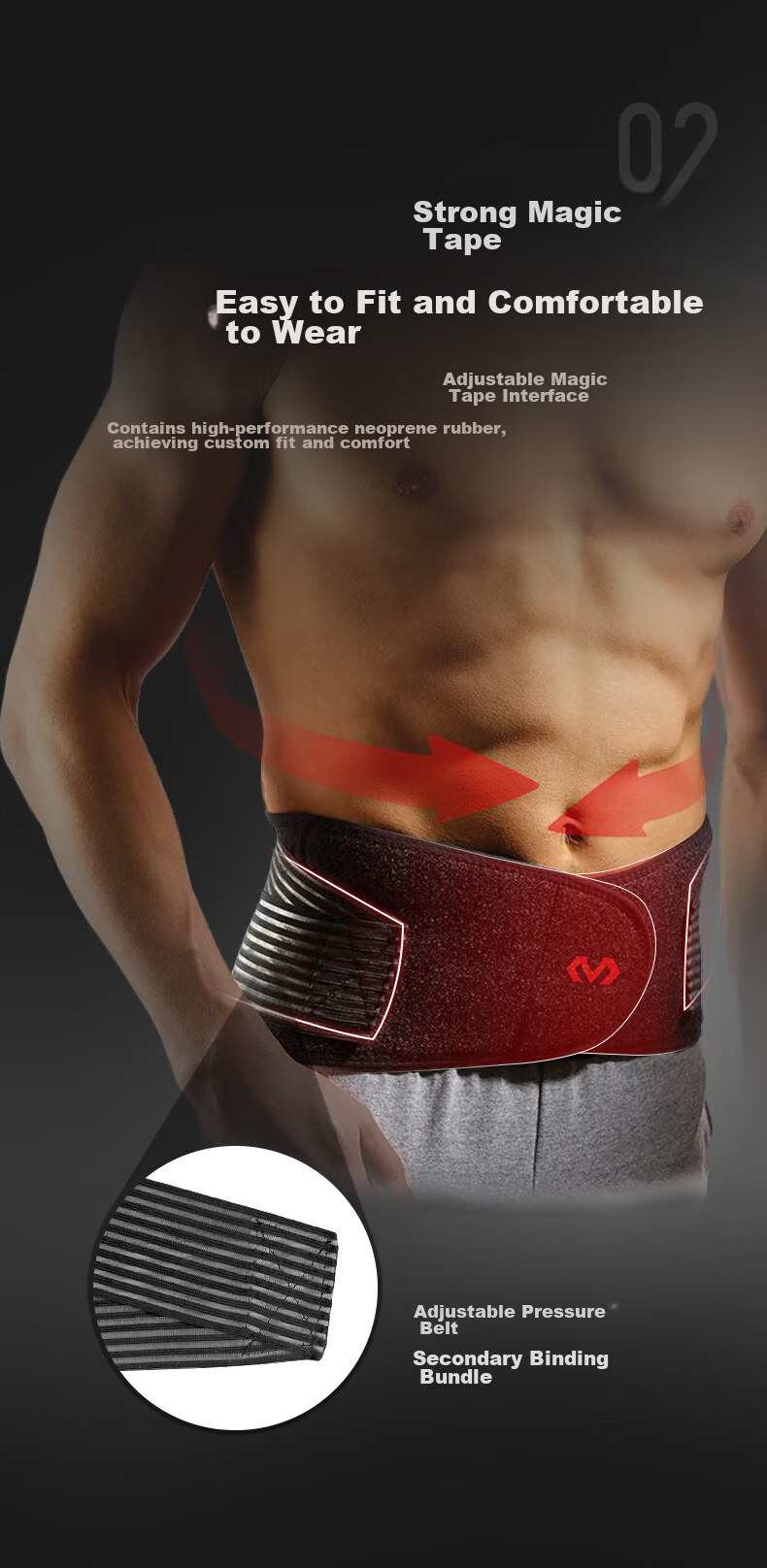 McDavid High-Elastic Lightweight Breathable Support Sports Waist Belt for Fitness, Squats, Basketball, Badminton, Back Support 493 M Size 5