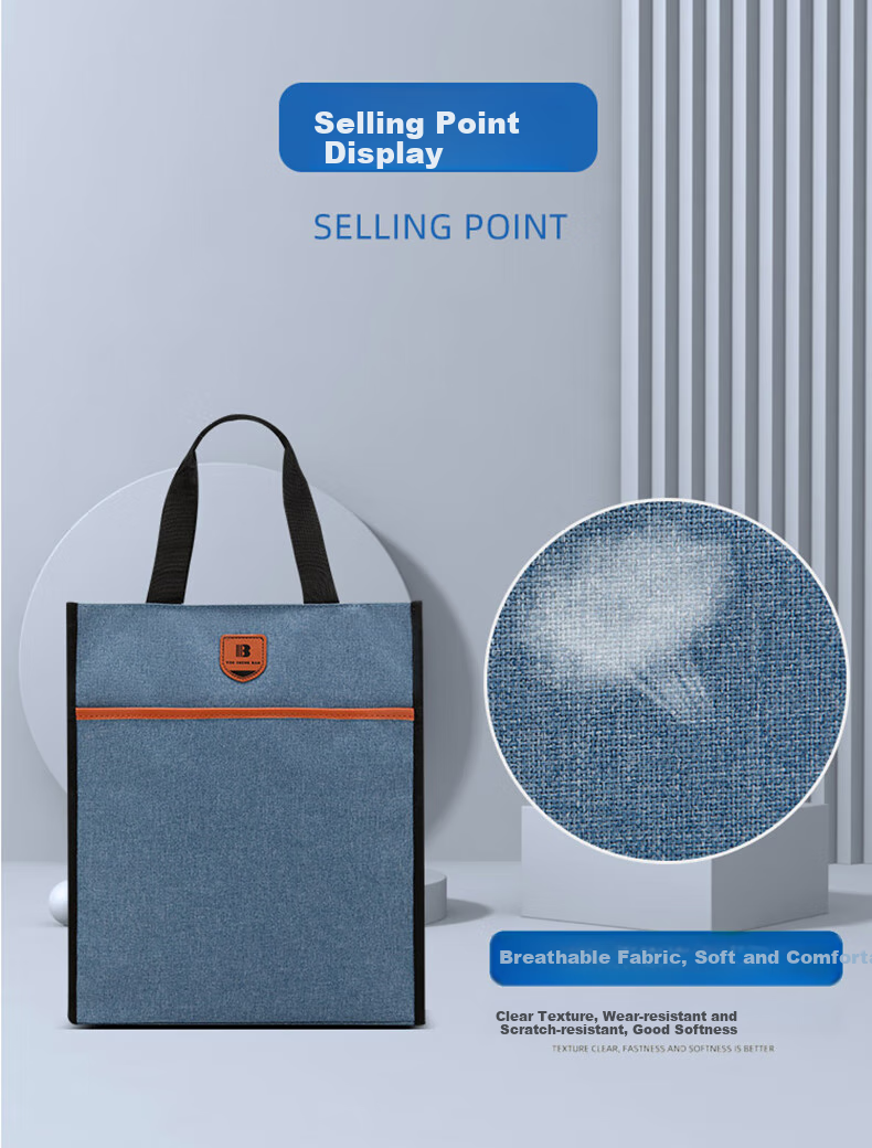 Youbili Student Tutoring Bag, Multifunctional Handbag, Briefcase, Large Capacity Office Document Bag, Elementary School Middle School High School Handheld Tutoring Bag, Vertical Style, 21008A Blue 5