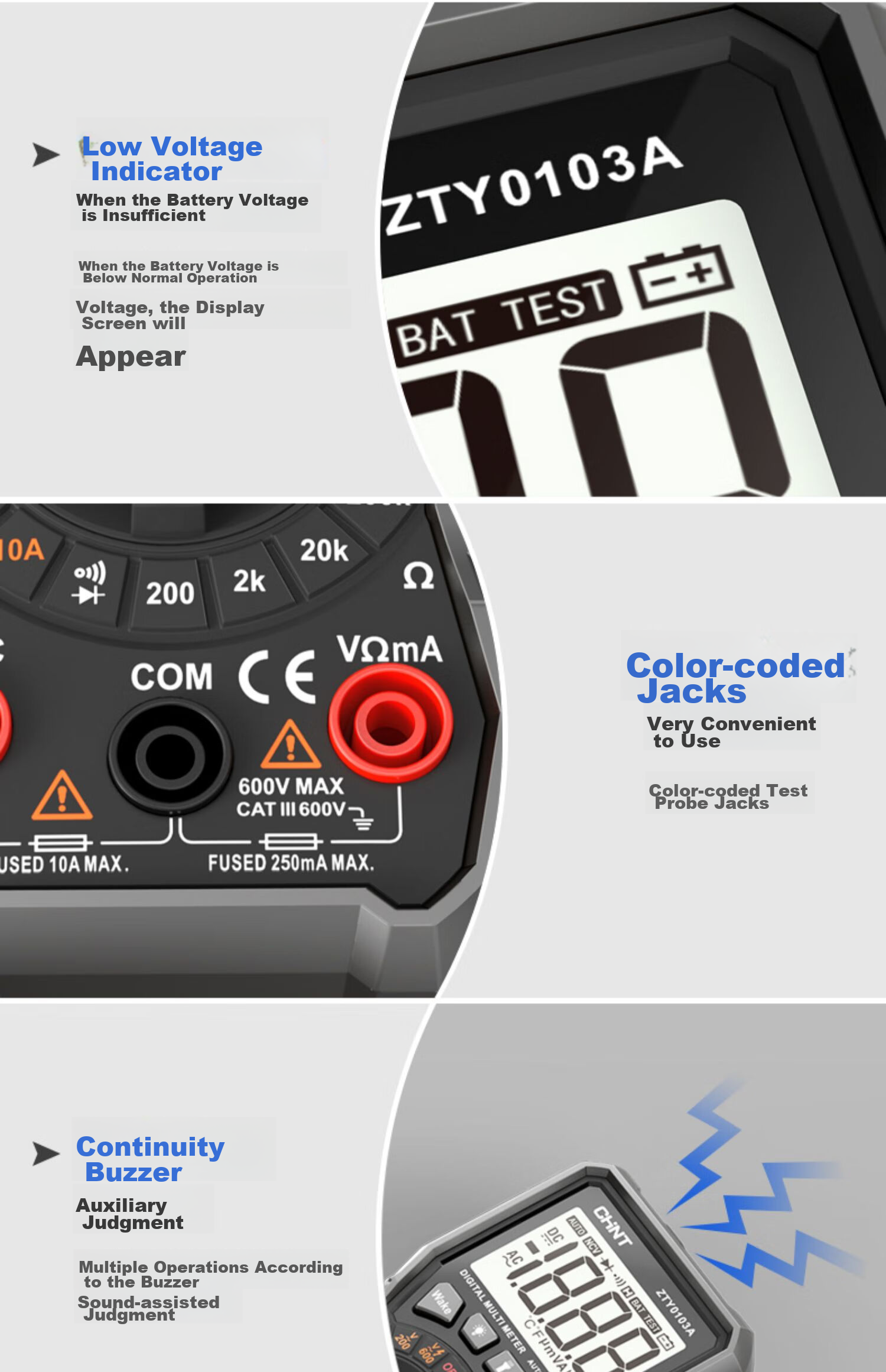 CHNT Multimeter, High-Precision Digital Intelligent Burn-Proof Portable Multi-Function Universal Meter, Electrician Repair-Specific Ammeter 11
