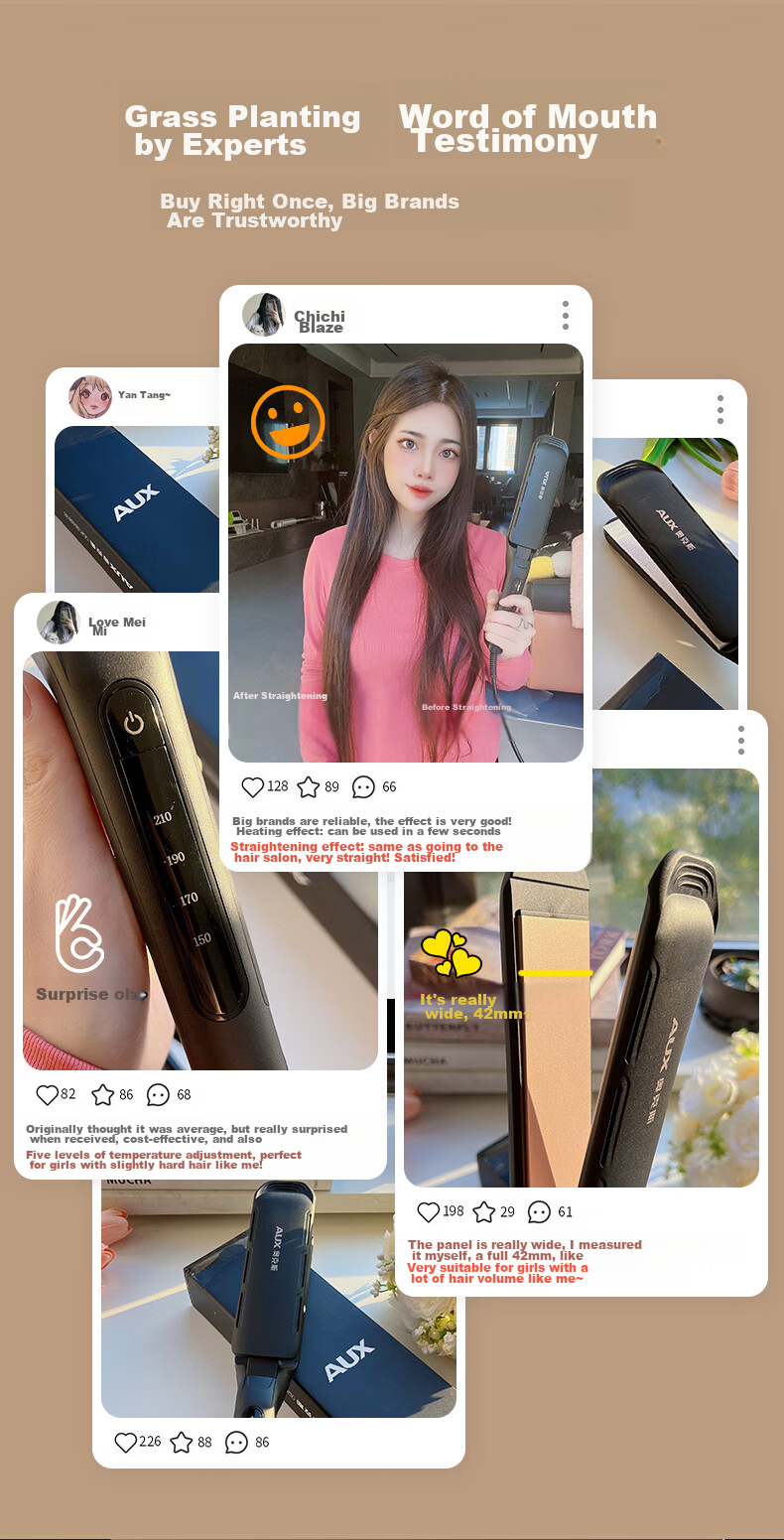 AUX Straight And Curling Iron, Dual-Use Negative Ion Hair-Friendly Anti-Scalding Flat Iron, Gift for Girlfriend's Birthday Present 3