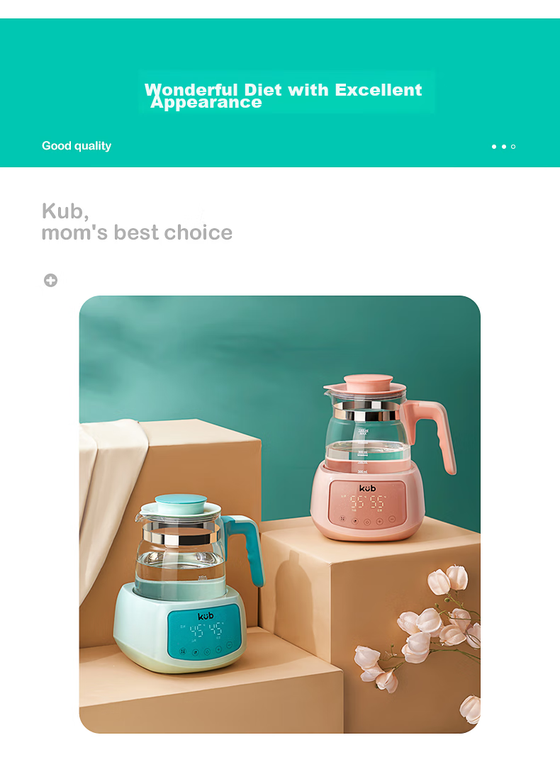 KUB Constant Temperature Hot Water Kettle Milk Maker Smart Milk Warmer Health Pot without Glue, Xindebai 1.3L 19