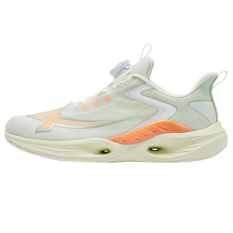 XTEP Children's Shoes, Hydrogen Wind 8.0 Pro Girls' Sports Training Breathable Rotating Buckle Running Shoes, Sail White/ice Porcelain Green, Size 34