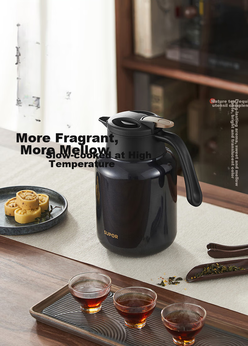 SUPOR Thermal Tea Pot, Home Use Tea Infuser, Large Capacity Water Kettle, 316L Stainless Steel Hot Water Pot, Father's Day Gift 3