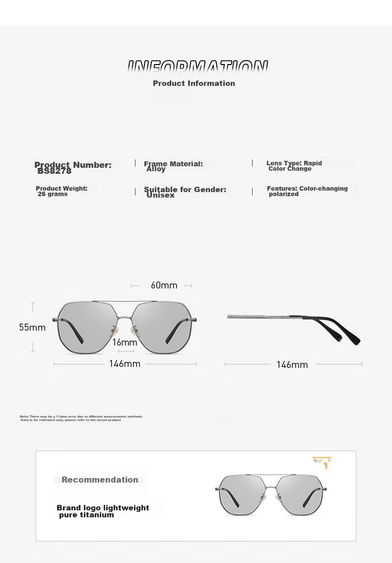 CAPONI Polarized Photochromic Sunglasses for Men, Day And Night Use, Driving-Specific Night Vision Glasses, UV Protectio 13