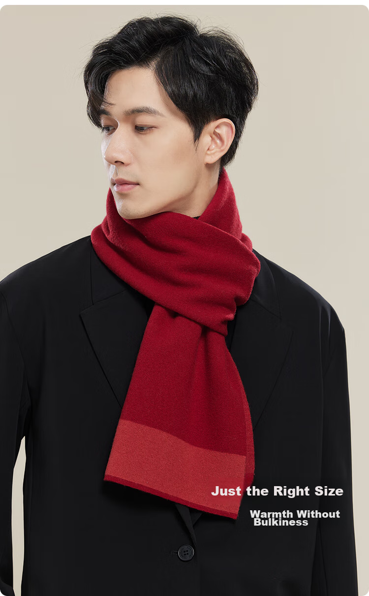 JIUMU Pure Wool Zodiac Year Red Scarf, Unisex Style for Men And Women, Autumn And Winter Warm Neck Warmer, Mid-Autumn Festival Birthday Gift Box Set 7