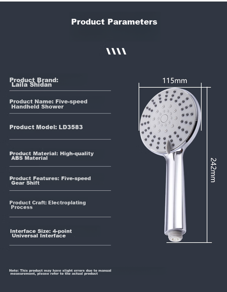 Larsd Shower Set with Three Handheld Showerheads, Spray Nozzles, And Accessories LD3583 1
