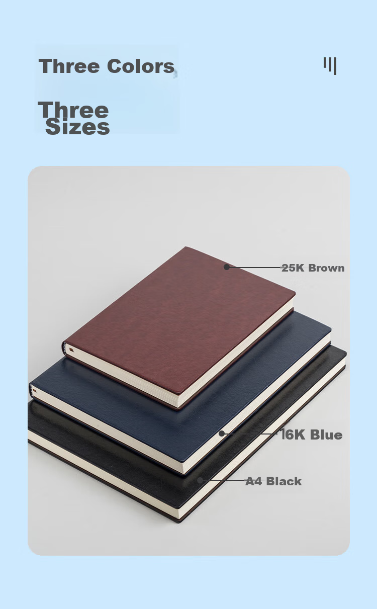 COMIX 18K/114 Sheets Business Leather Notebook B5 Journal/Notebook, Thickened Meeting Record Book, Classic Diary, Fashionable Office Supplies C5841 Black 6