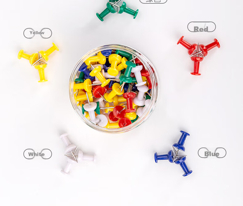 Deli [Super Popular] Colored T-Pins, Cork Board Pushpins, Drawing Pins, 80 Pieces/tube, 0042 6