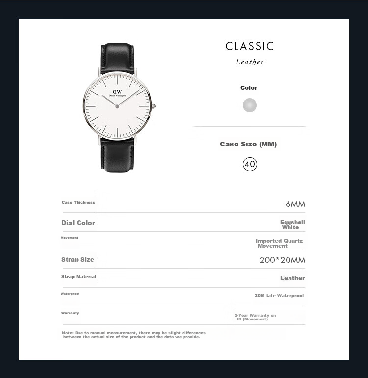 DanielWellington DW Men's Watch, Classic Leather Simple Fashion European And American Quartz Wristwatch, Birthday Gift for Boyfriend, DW020 4