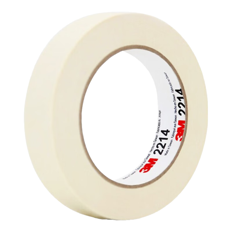 3M 2214 White Masking Tape, DIY Painting, Heat-Resistant, for Office And Home Use, Car Spray Painting, Masking, Sticker-Free, Paint Protection, 15mm*50m, 1 Roll