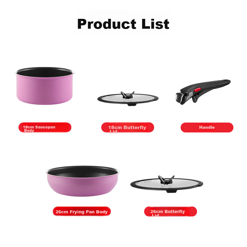 Tefal Cookware Set with Detachable Handles, Non-Stick Pan with Titanium Coating, Versatile Skillet Suitable for Dishwasher