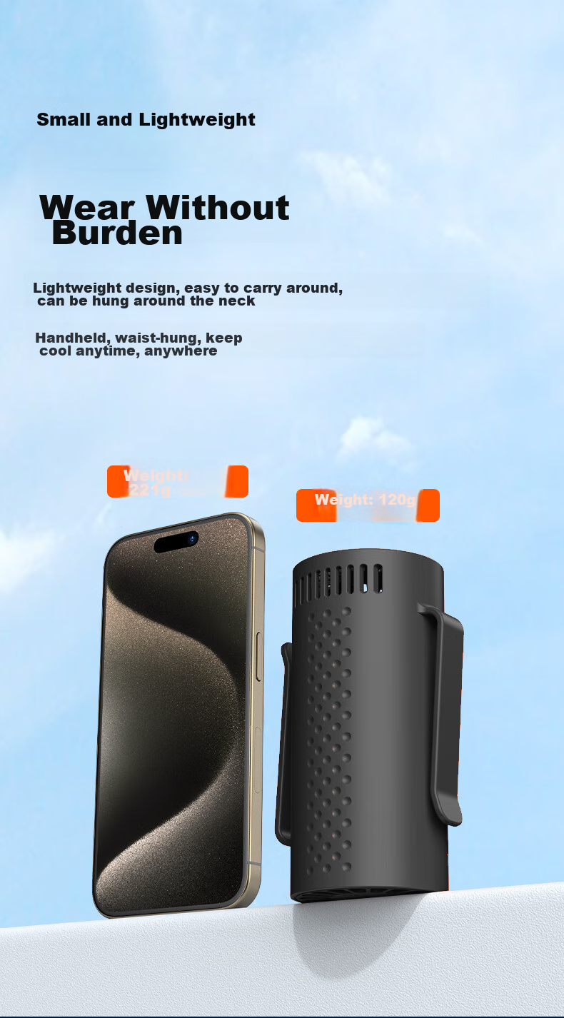 Masentek X1 Waist-Mounted Electric Fan, Portable Neck Strap Rechargeable Mini Air Conditioner, Cooling Device for Construction Sites, Outdoor Work, Welders, Long Battery Life with Strong Airflow 16
