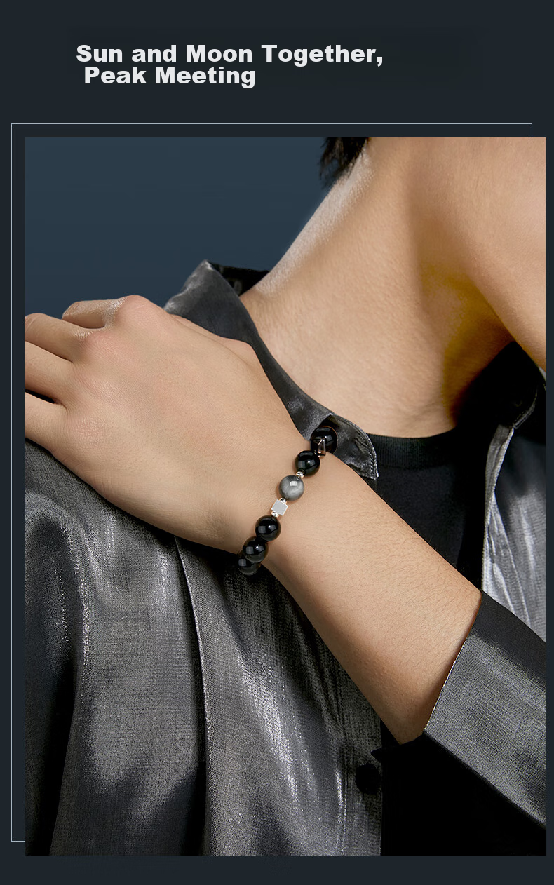 GLTEN Obsidian Men's Bracelet with Lucky Beads, Luxurious High-End Birthday Gift for Boyfriend Or Husband 8