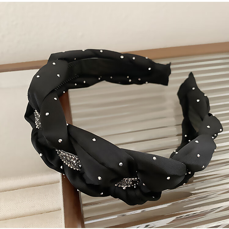 YeFeiLi Twisted Rhinestone Wave Headband Women's High-End Teeth Anti-Slip Hair Press Hair Accessories Premium Hair Clip 10