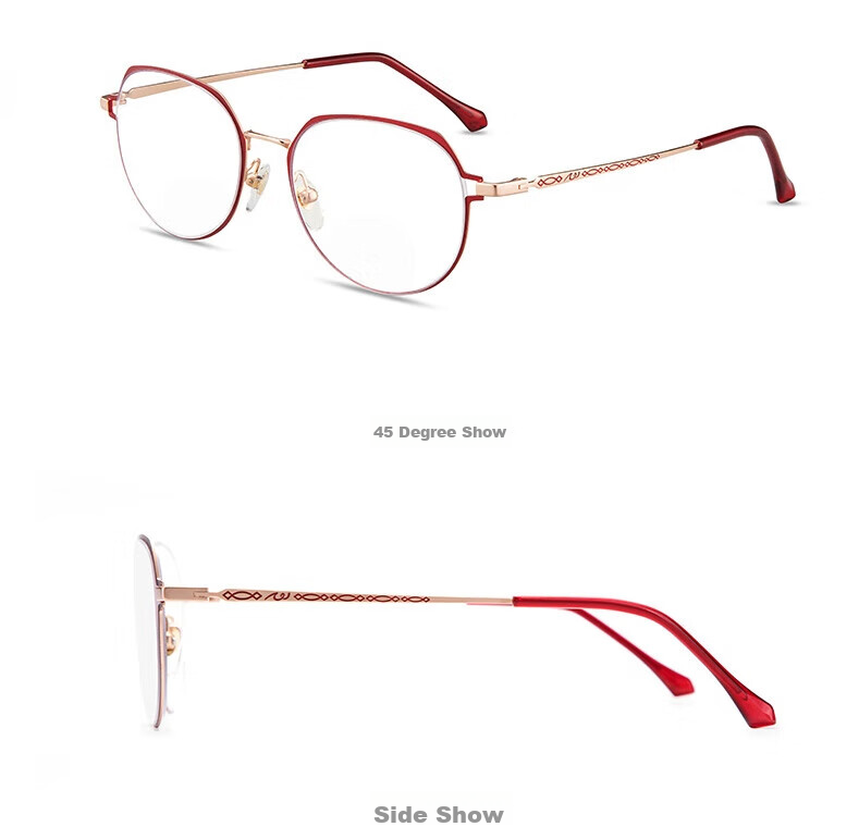 Xiyanghong Reading Glasses for Women, Bifocal Anti-Blue Light Fashionable Ultra-Light Dual-Light Presbyopic Glasses for Elderly E9059H 300 Degrees 18