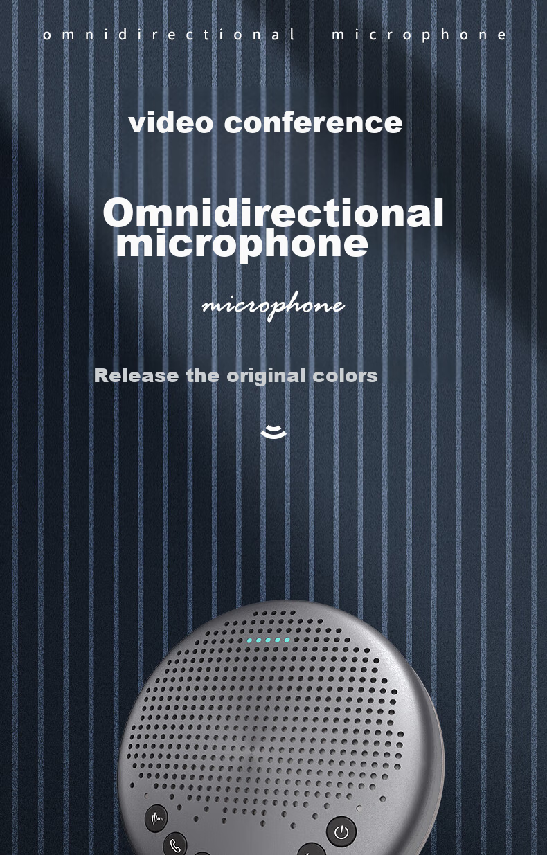 Deli Conference Microphone, Plug-And USB Connection AI Smart Noise Reduction Desktop Microphone, 5-Meter Pickup Range, Small Portable Video Conference Omnidirectional Microphone MN108 1
