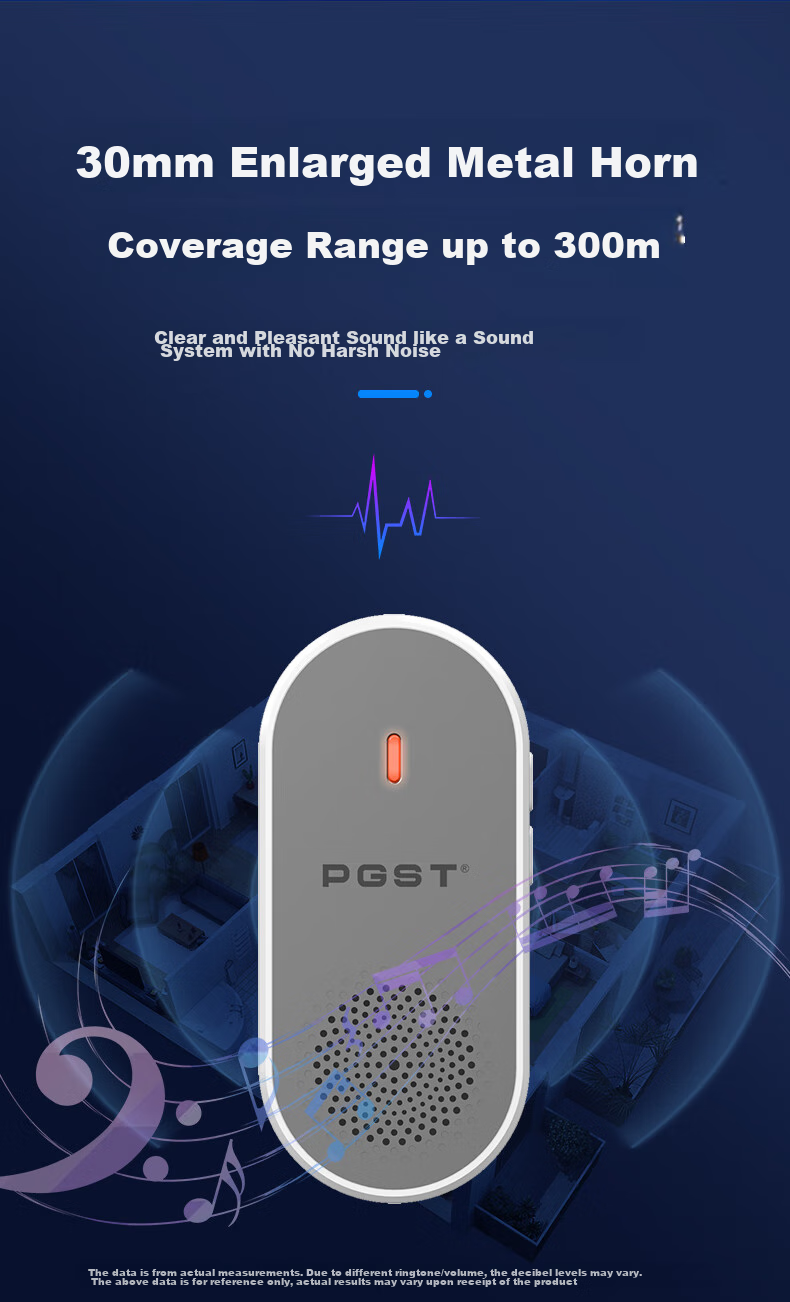 PGST Wireless Home Smart Doorbell with Long-Range Electronic Remote Control for Two Doors, Elderly And Patient Call Butto 8
