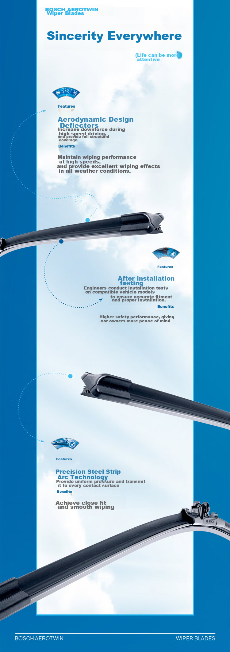 BOSCH Shenyi Six-In Wiper Blade, 23 Inches Single Pack (Multi-Functional Interface, Consult Customer Service for Vehicle Compatibility) 8