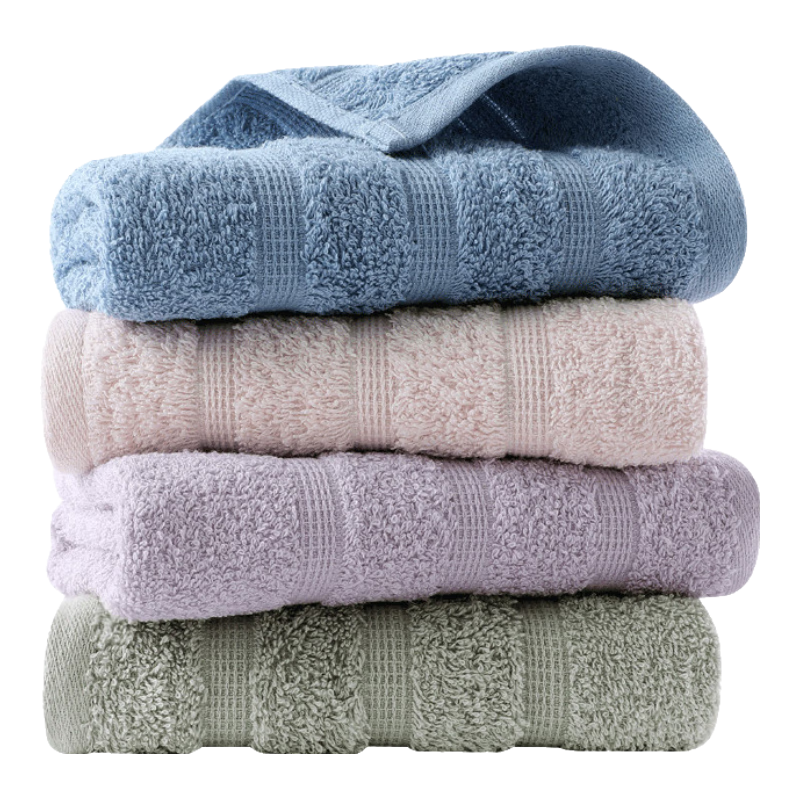 KING SHORE Towel, 100% Pure Cotton Face Towel, Absorbent High And Low Thread Count Cotton Towel, Class A Sports Towel, Pack of 4