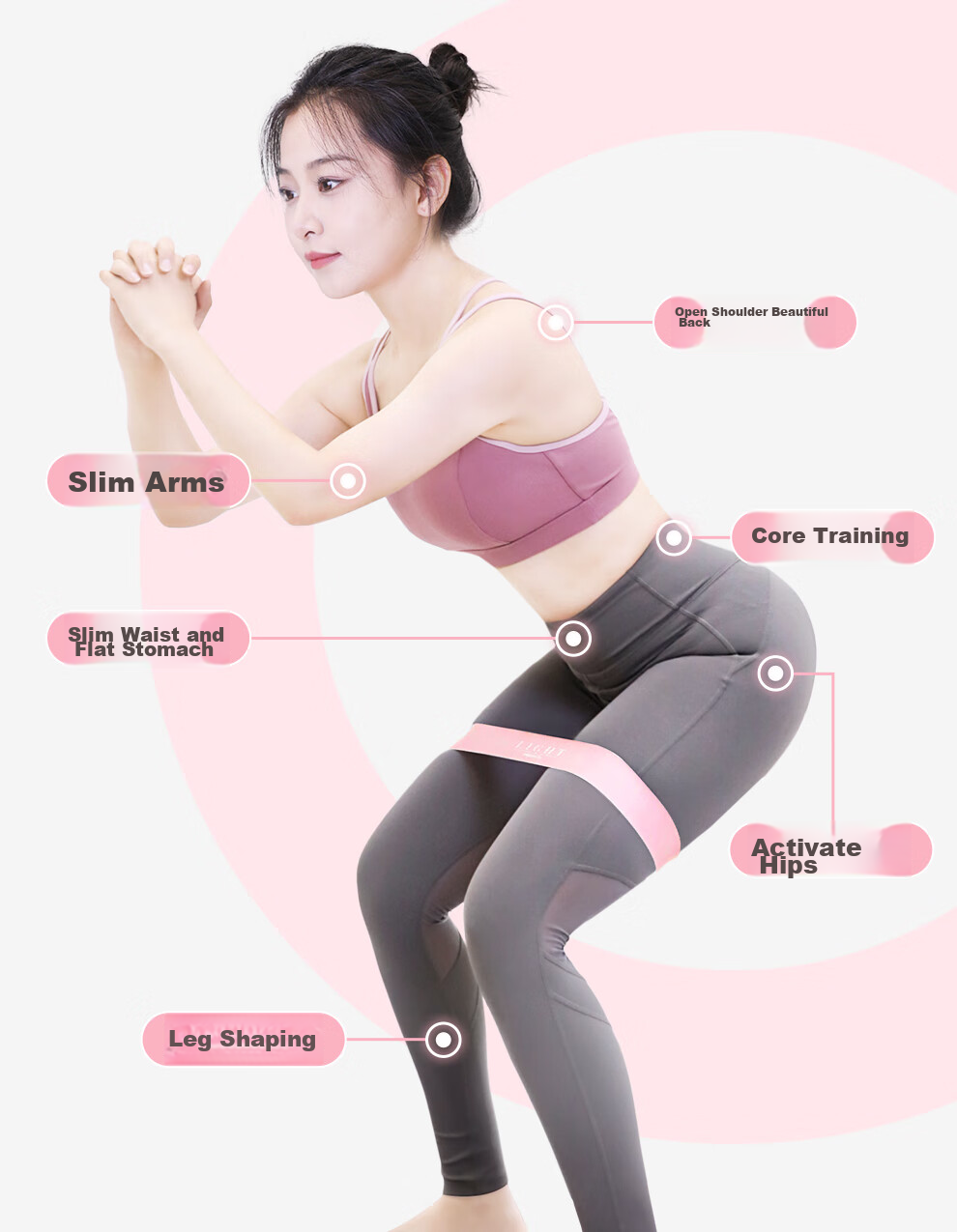 PROIRON Elastic Band, Resistance Band, Leg Exercises for Men And Women, Yoga, Buttocks Lifting, Three-Piece Set 4