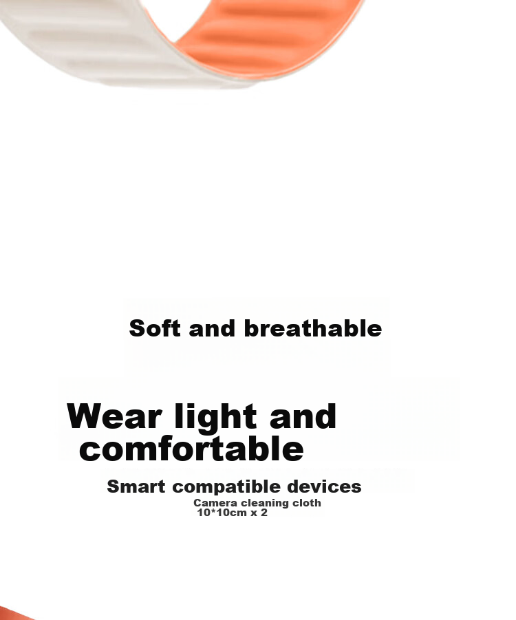 ESCASE Apple Watch Band Compatible with Apple Watch Series 11 49mm, Magnetic Liquid Silicone Strap, Skin-Friendly Breathable Lightweight Design, Orange 7