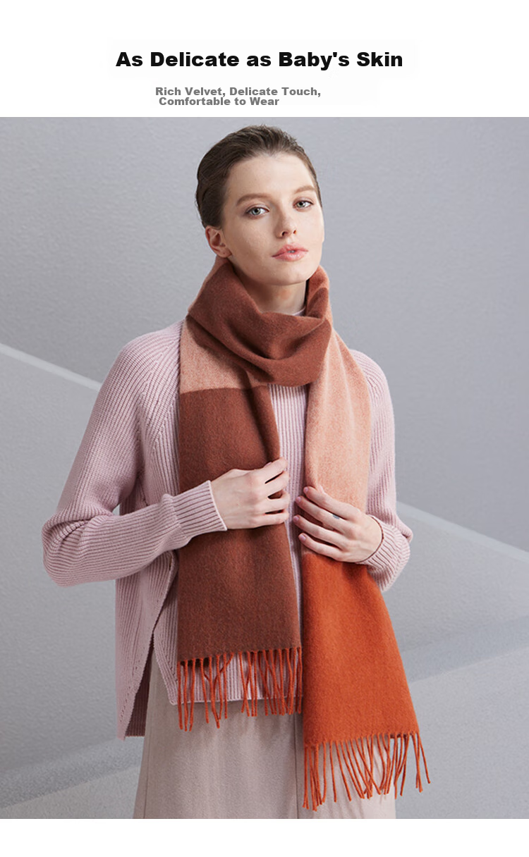 Hengyuanxiang 100% Cashmere Scarf, Women's Shawl, Warm Neck Warmer, Birthday Gift for Mom, Present for Elders 6