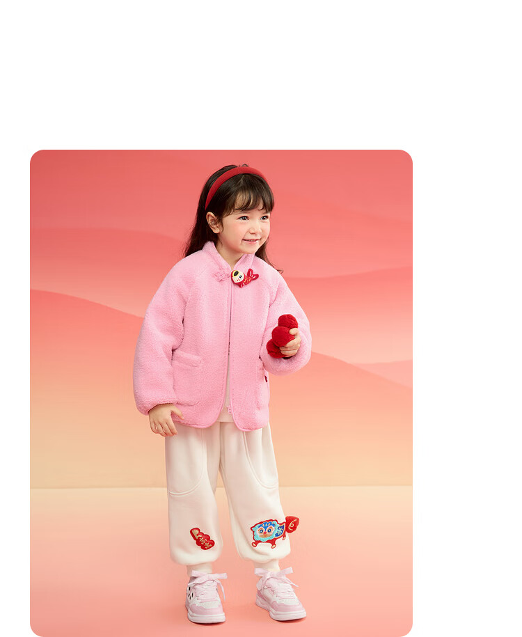 BALABALA Boys' Cotton Jacket, Girls' Padded Coat, Baby Winter Clothing, New Year's Outfit, Plush Outerwear, 208125106201 24