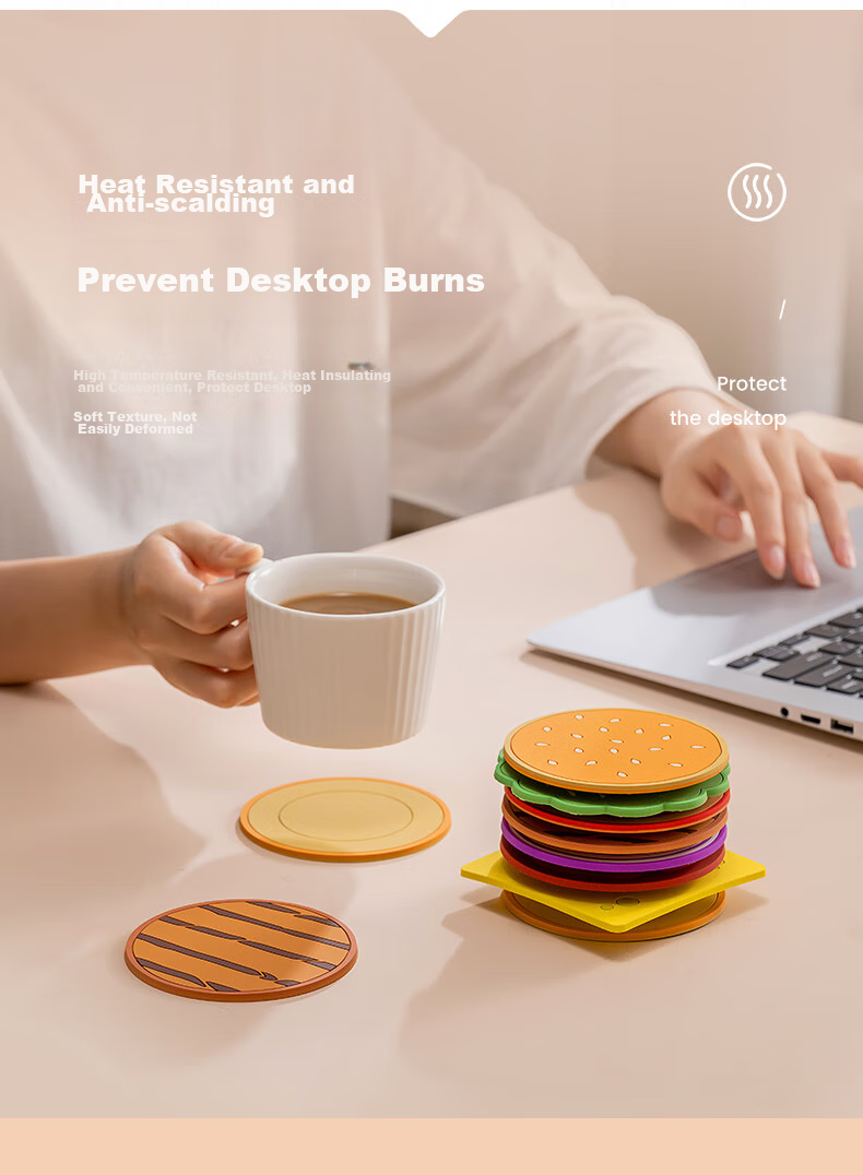 Siwangongli Heat-Resistant Coasters, Thickened Anti-Scalding High-Temperature Resistant Bowl Plate Pot Cup Mat PVC Material Placemat Set of 8 5
