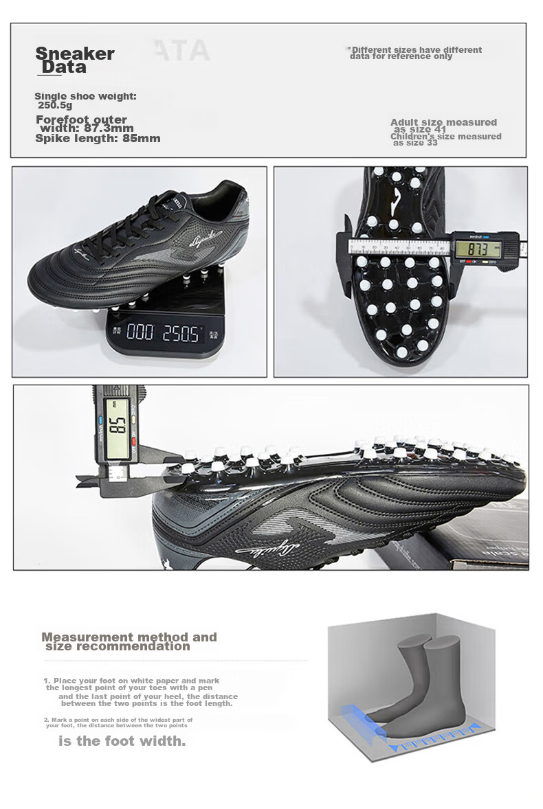 JOMA Adult Soccer Shoes for Men, Youth And Students, MG Short Studs Breathable Competition Football Training Shoes, Black, Size 43.5 12