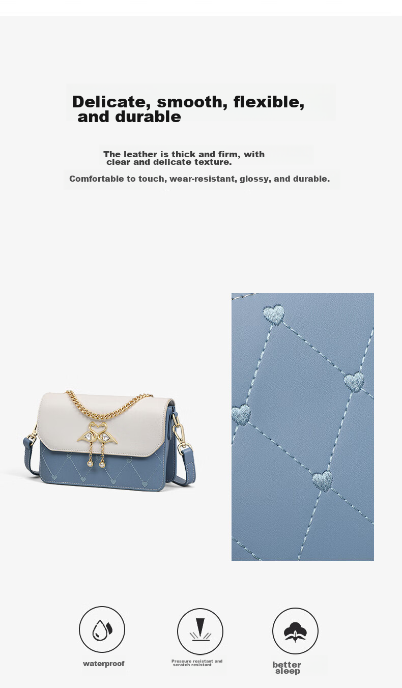 Aiqinghai Leather Handbag, Women's Crossbody Bag, Shoulder Bag, Small Square Phone Bag, Practical Birthday And Mother's Day Gift for Mom 4