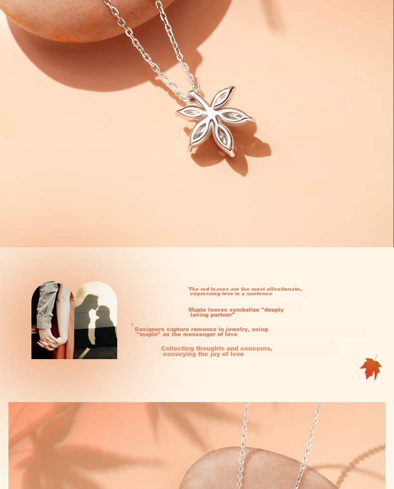Fanci Maple Leaf Necklace for Women, Silver Collarbone Chain, Luxurious High-End Jewelry, Birthday Gift for Girls Or Wives 4