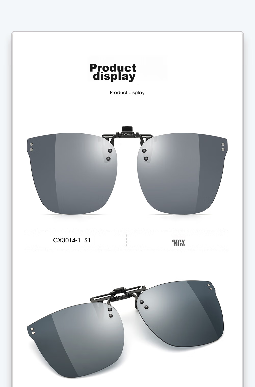 CAXMAN Children's Myopia Sunglasses Clip-On Style for Boys And Girls, Polarized Myopic Sunglasses, UV Protection And Sun Protection Glasses 14