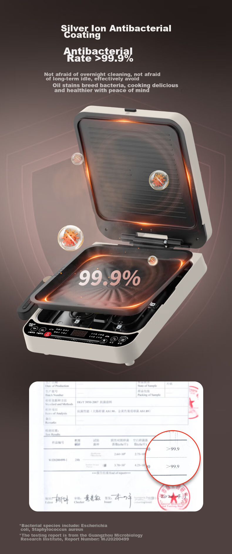 Liven Electric Griddle for Home Use, 35mm Floating Deep Plate, Adjustable Heat, Double-Sided Heating, Grill Pan, Sandwich Breakfast Maker LR-J3031 3