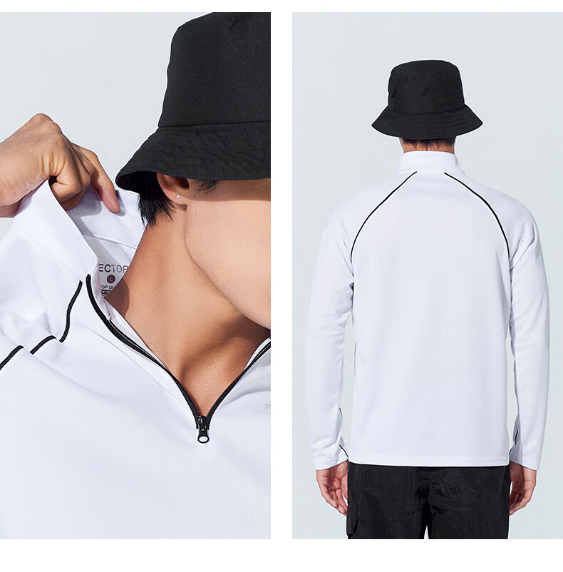 TECTOP Quick-Dry Men's Outdoor Stand-Collar Breathable Running Elastic Long-Sleeve T-Shirt Reflective Cycling Jersey 035 Men's Black S 22
