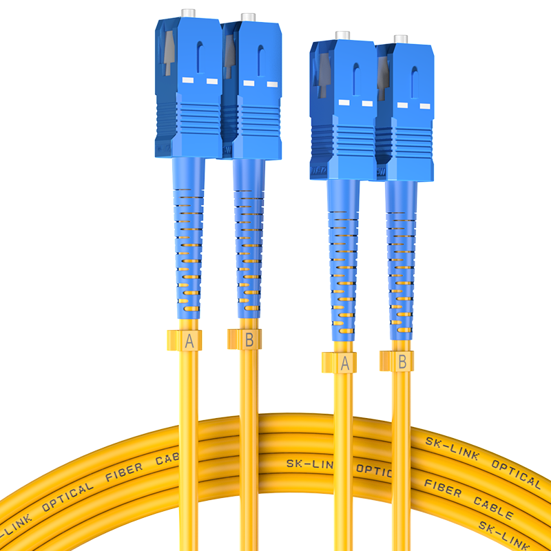SK-LINK Fiber Optic Patch Cable, SC-SC Telecom-Grade Single-Mode Dual-Core Gigabit/10Gbps UPC Fiber Optic Cable, Transceiver Pigtail, Low Smoke Zero Halogen, SK-TXSM 1 Meter