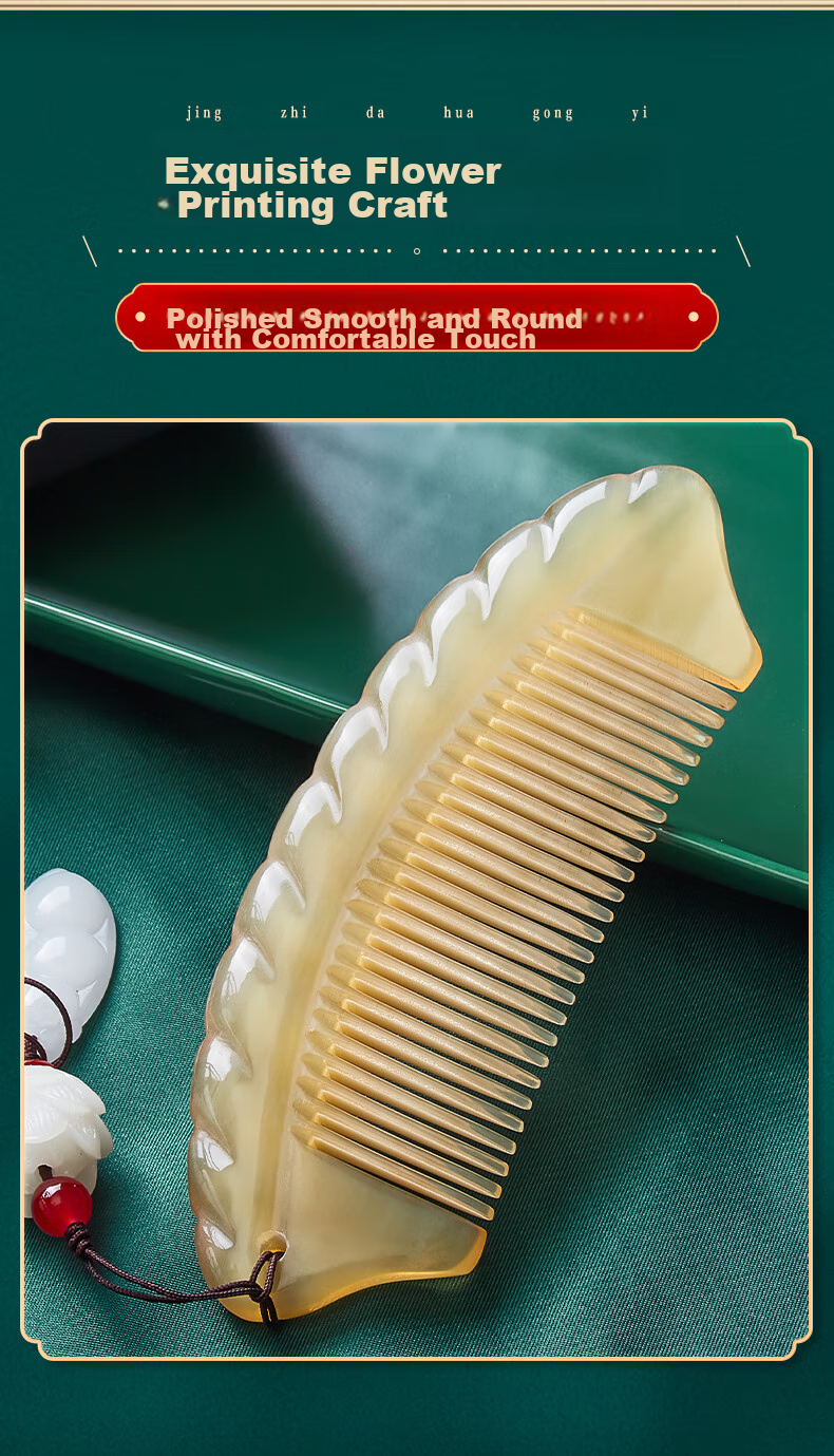 Danpo Pure Natural Authentic Ox Horn Comb for Women, Birthday Gift for Girlfriend Or Wife, Thoughtful High-End Mother's Day Gift, New 2026 Teacher's Day Gift for Female Teachers, Premium Practical Gift Box 7