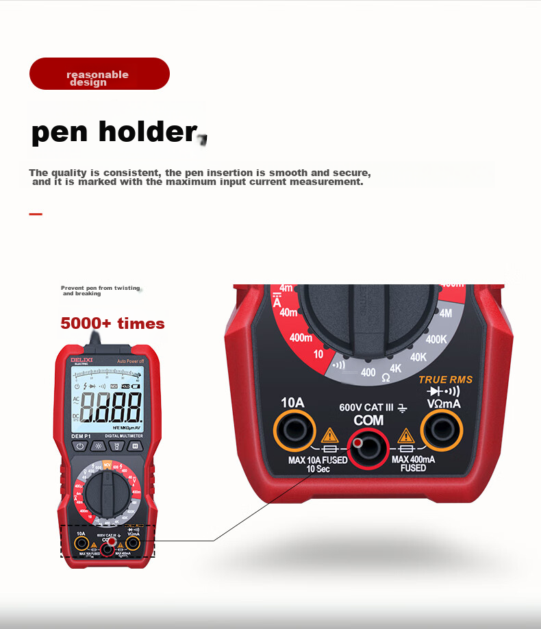 DELIXI ELECTRIC Multimeter 890C High Precision Household Anti-Burn Electrician Meter NCV Voltage Detector P3 Smart Multimeter P3 13