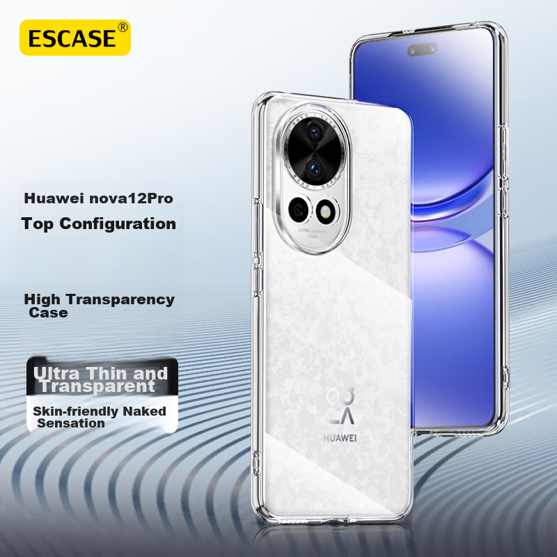 Чехол ESCAPE для Huawei Nova 12 Pro/Ultra, ультратонкий, противоударный, с силиконовой защитой объектива, прозрачный, простой дизайн для Nova 12 Ultra Star Edition