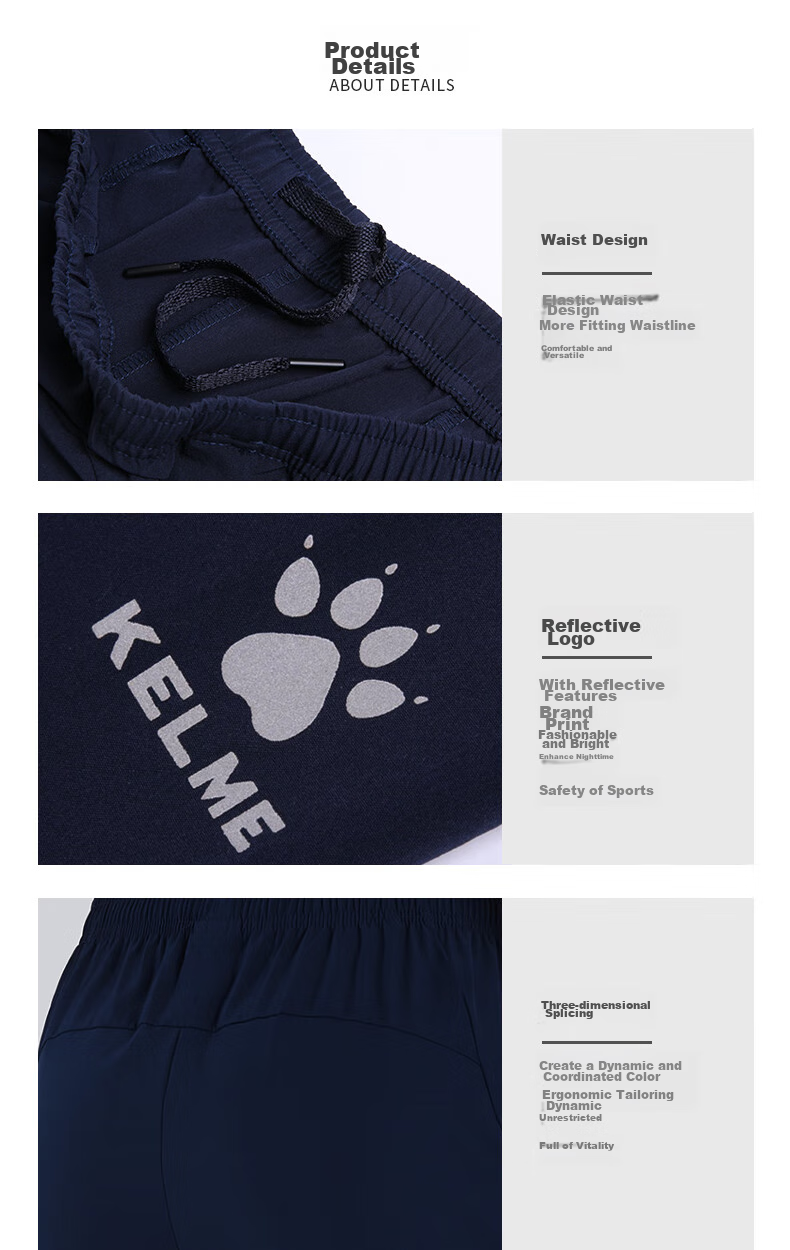 KELME Quick-Dry Sports Pants, Summer Lightweight Breathable Ice Silk Tapered Jogger Woven Casual Trousers, Black, Size L 15