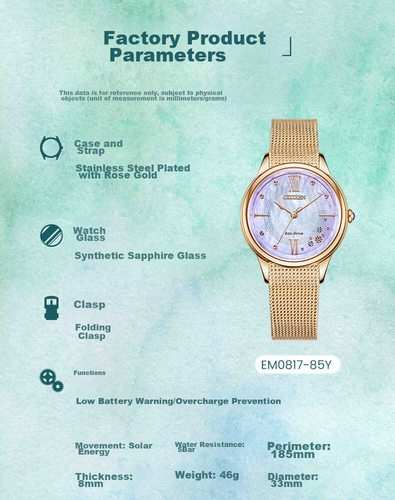CITIZEN Signature Limited Edition Wristwatch [Four Seasons] Eco-Drive Steel Strap Watch for Women, Gift for Girlfriend EM0817-85Y 15