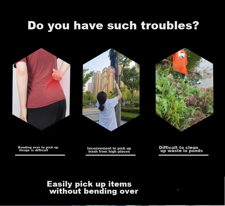 Sitoo Trash Picker, Sanitation Garbage Grabber, Foldable Magnetic Trash Collector, Extended Handle Non-Slip Garbage Picker 1