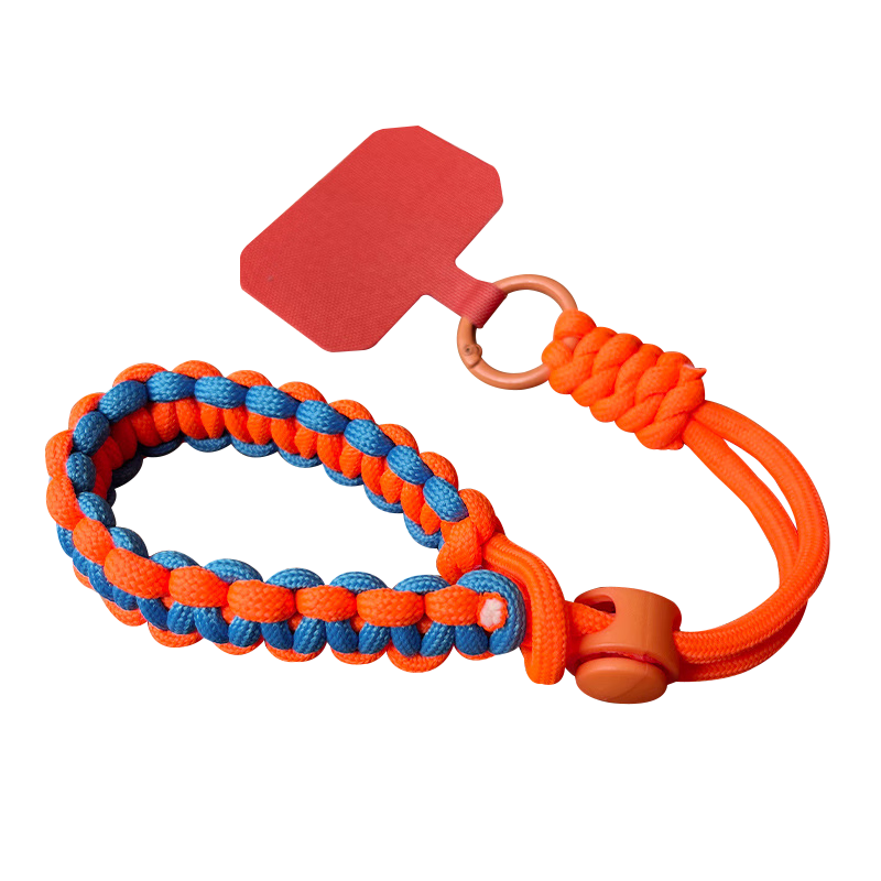 Dipuer Phone Lanyard, Wrist Short Phone Case Lanyard, Anti-Theft Cord, Contrasting Color Handmade Braided Four-Strand Nylon Thickened Anti-Loss Cord, Anti-Loss Chain [Zhuolan Color]