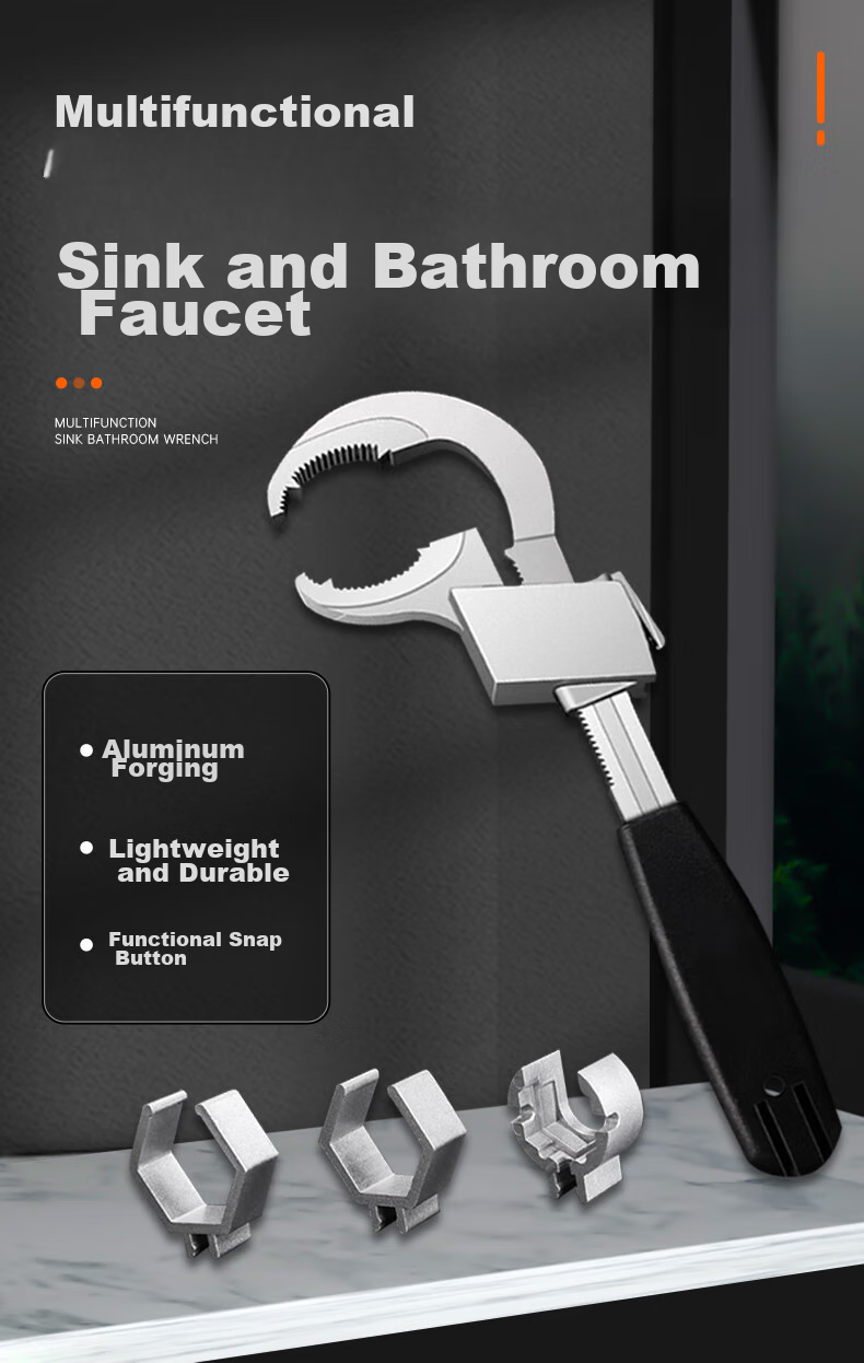 Paola Multi-Functional Sink Wrench, Toilet And Bathroom Faucet Hose Socket Plumbing Installation And Removal Tool 2468 1