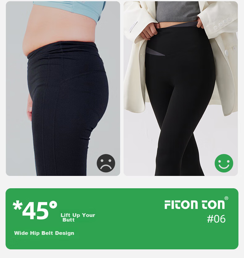 FitonTon Shark Leggings for Women, Autumn And Winter Wear, Base Layer Pants, Slightly Compression Sports Yoga Pants FTD0023, Black, Size S 11