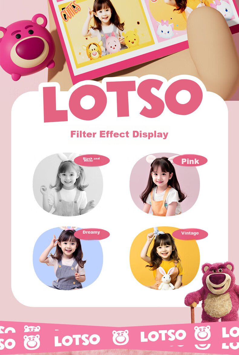 Disney Children's Digital Camera, Student Compact Camera for Photography And Travel, Touchscreen, Toy for Boys And Girls, Birthday Gift Box, Children's Present, CX5 Touchscreen Minnie Pink 7